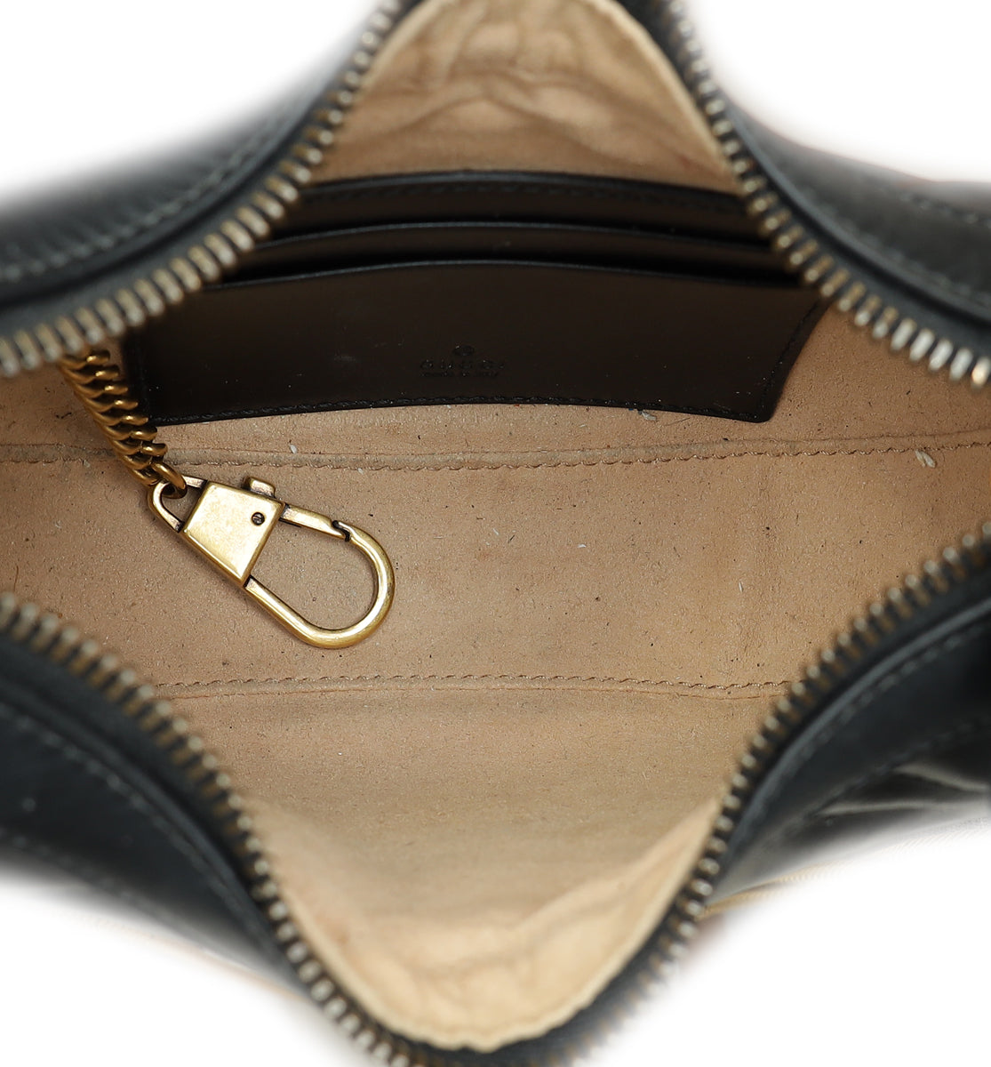 Gucci Black GG Marmont Chain Hobo Shoulder Bag