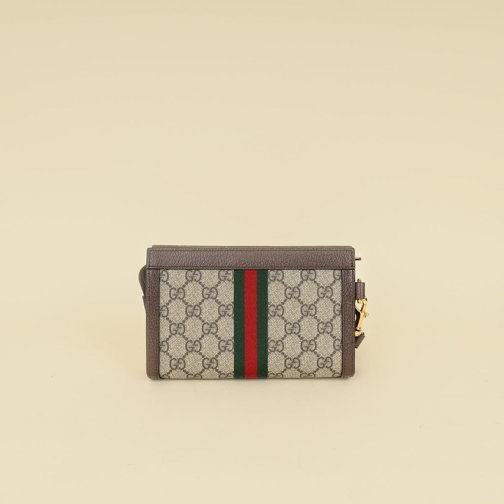 Gucci Bicolor GG Supreme Ophidia Wristlet Pouch