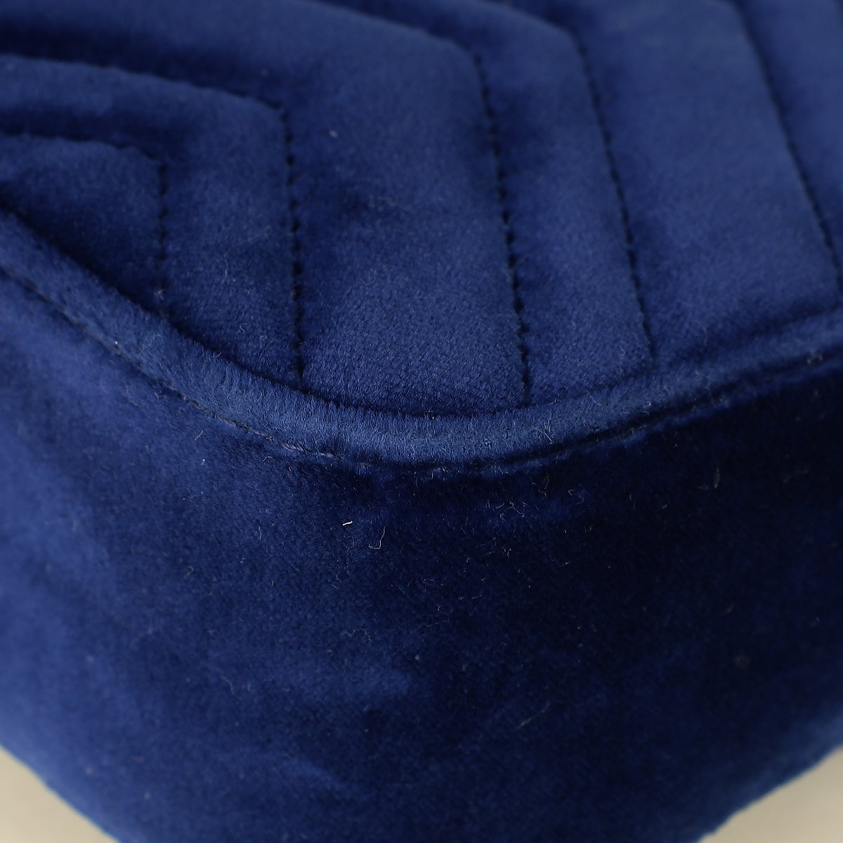 Gucci Blue Velvet GG Marmont Mini Shoulder Bag