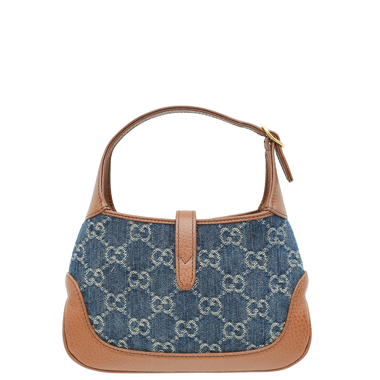 Gucci Bicolor GG Denim Jackie 1961 Mini Hobo Bag