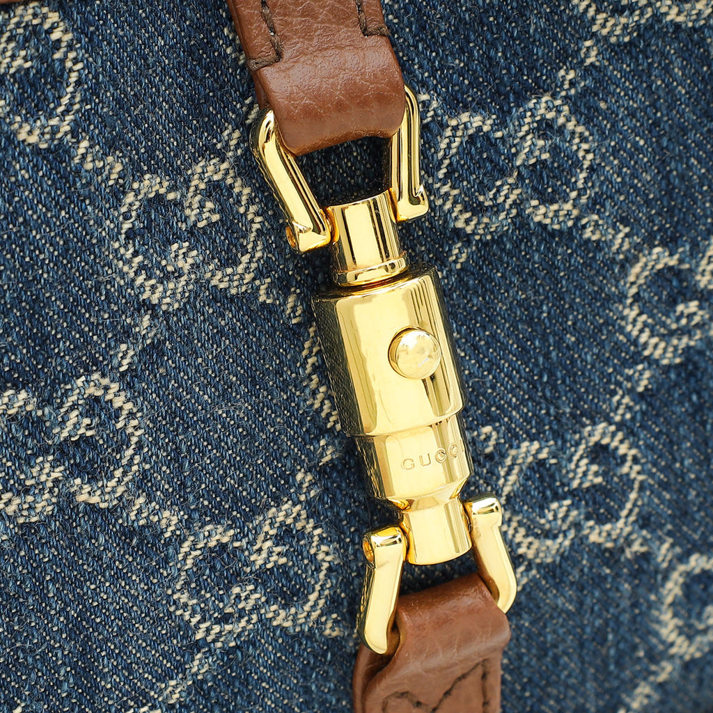 Gucci Bicolor GG Denim Jackie 1961 Mini Hobo Bag