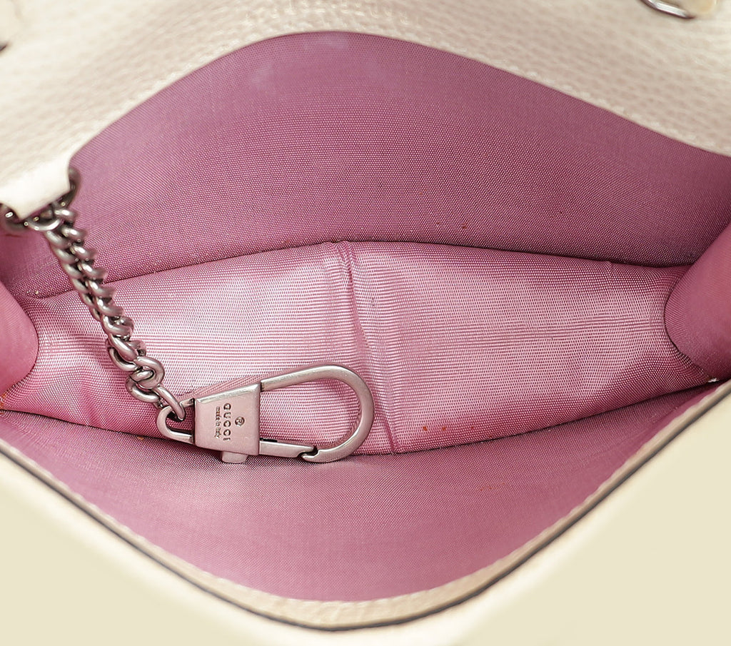 Gucci White Crystal Dionysus Super Mini Bag
