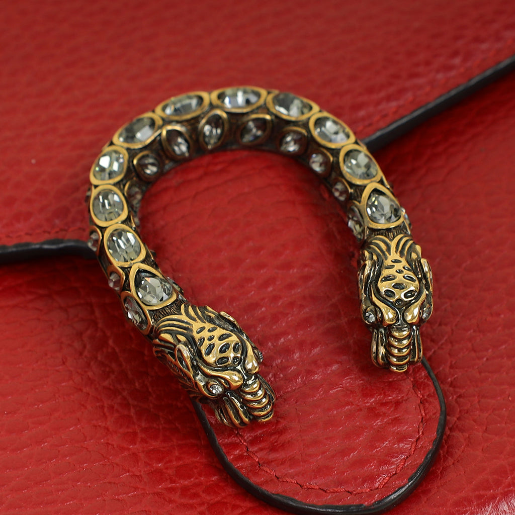Gucci Red Dionysus Crystal Mini Chain Bag