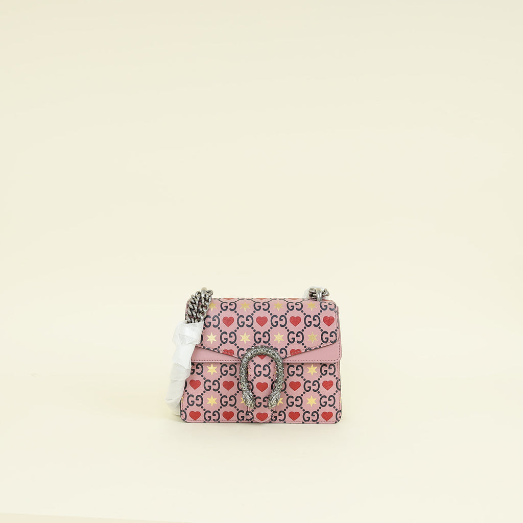 Gucci Pink Multicolor Valentine's Day Exclusive Dionysus Mini Bag