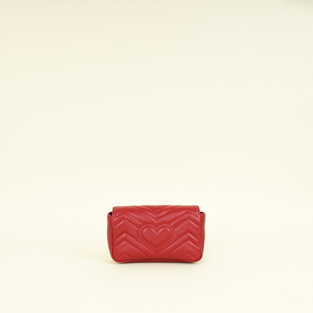 Gucci Red GG Marmont Matelasse Mini Bag