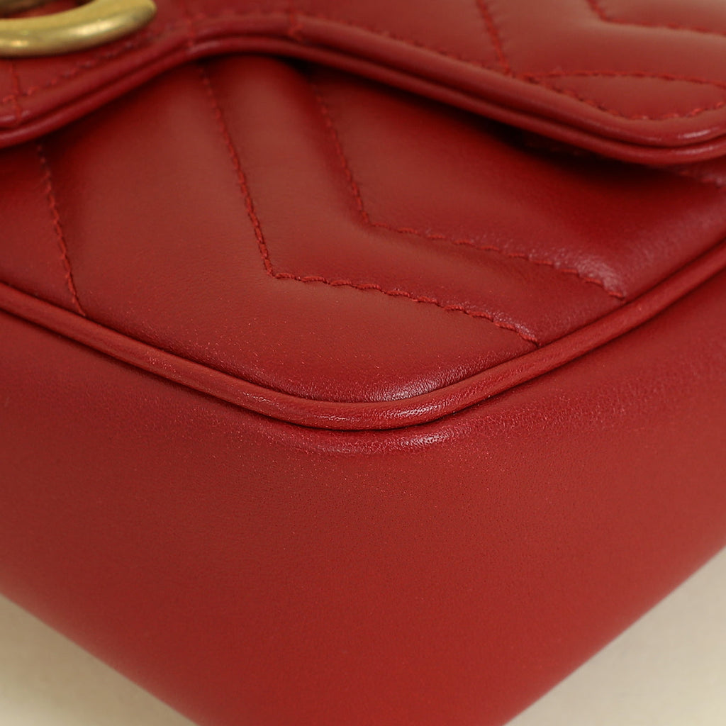 Gucci Red GG Marmont Matelasse Mini Bag