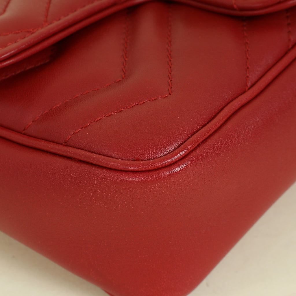 Gucci Red GG Marmont Matelasse Mini Bag