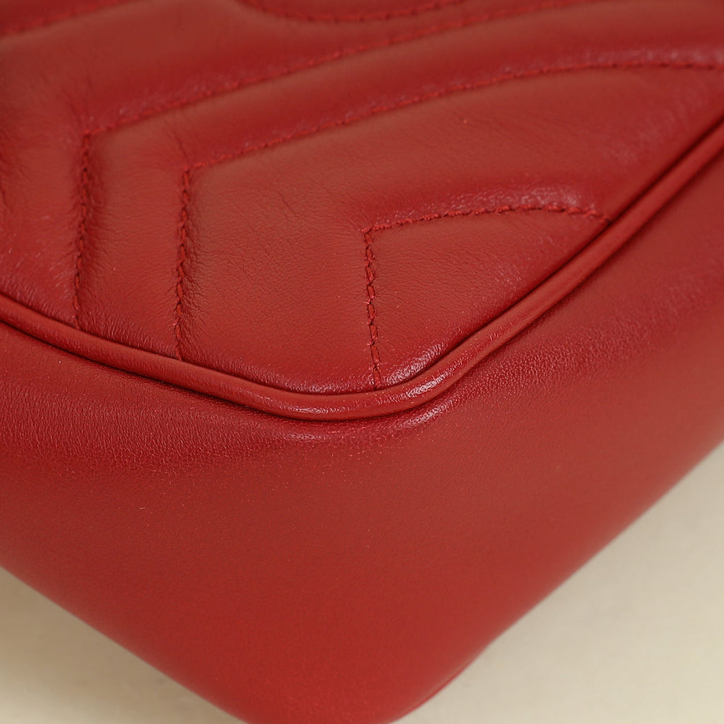 Gucci Red GG Marmont Matelasse Mini Bag