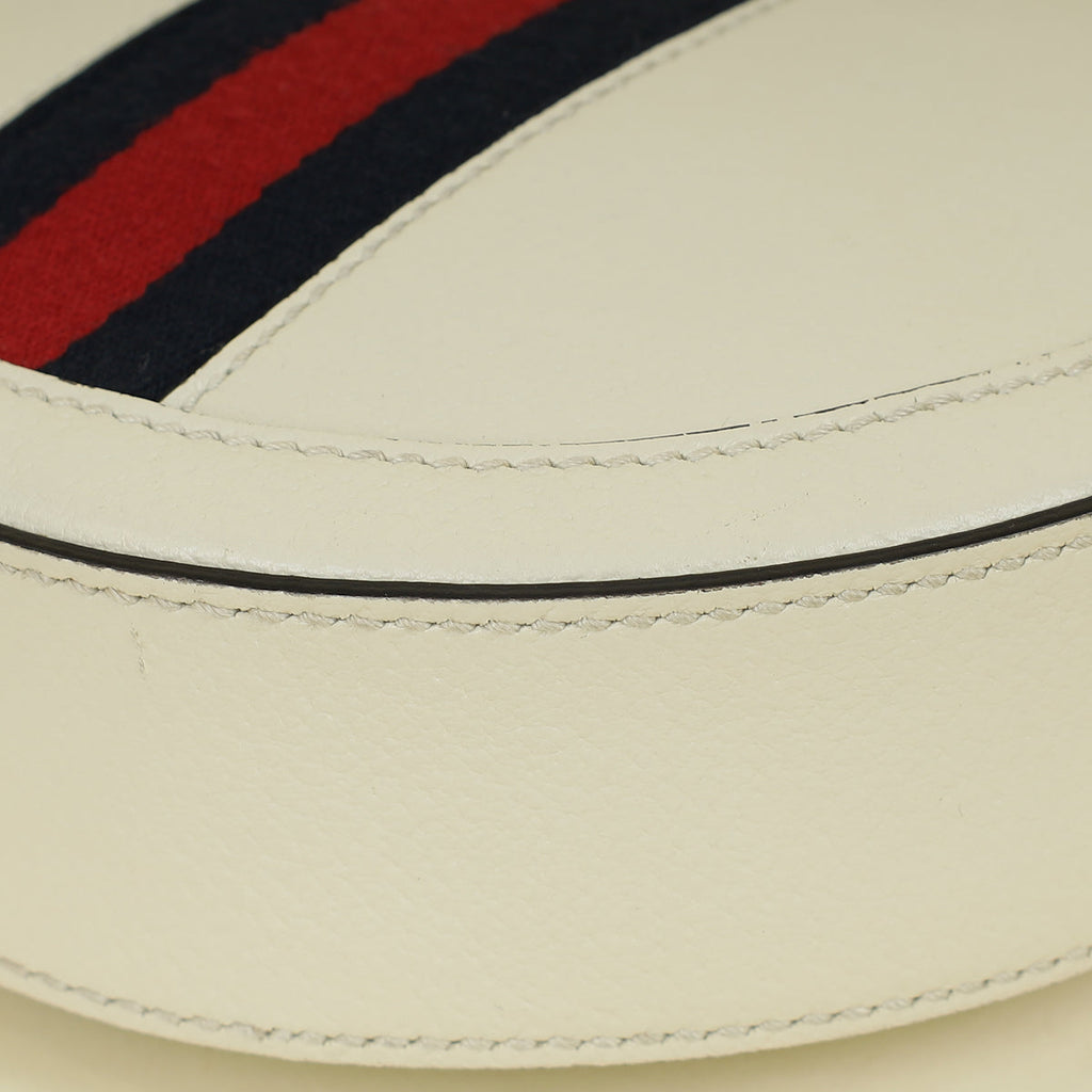 Gucci White Ophidia Mini Round Shoulder Bag