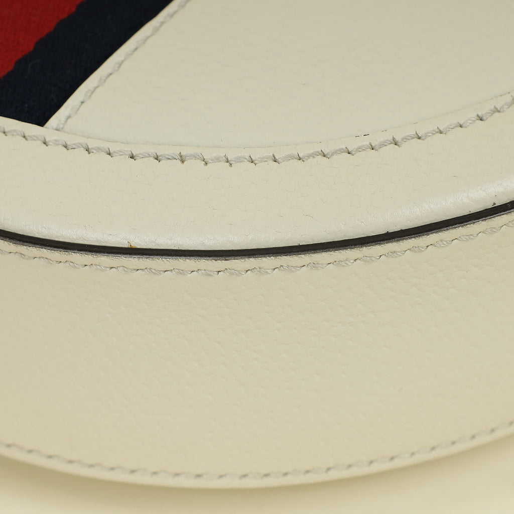 Gucci White Ophidia Mini Round Shoulder Bag