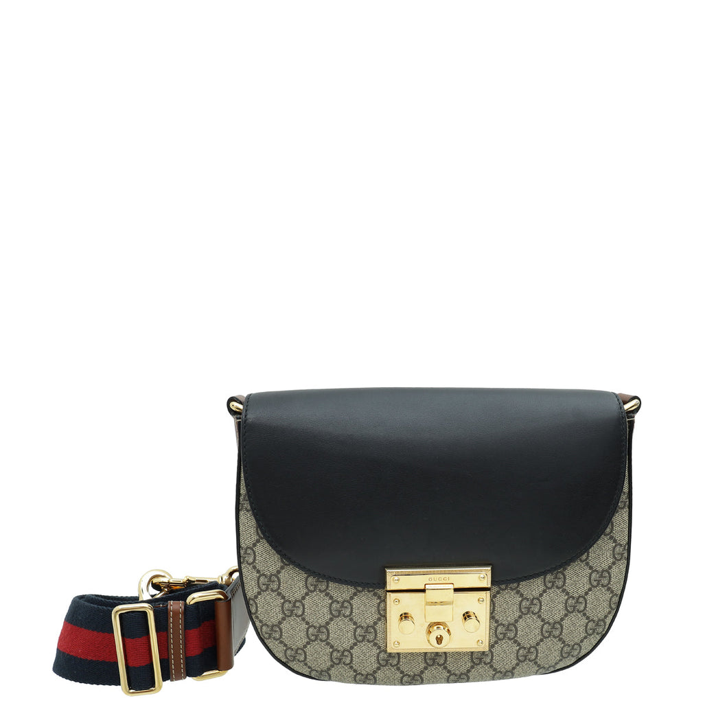 Gucci Multicolor GG Supreme Web Padlock Messenger Medium Bag
