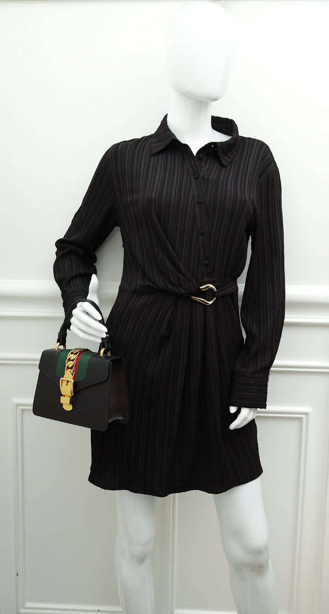 Gucci Black Sylvie Mini Top Handle Bag