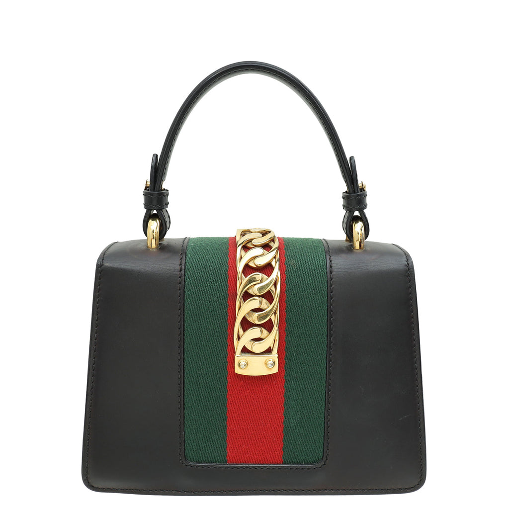 Gucci Black Sylvie Mini Top Handle Bag