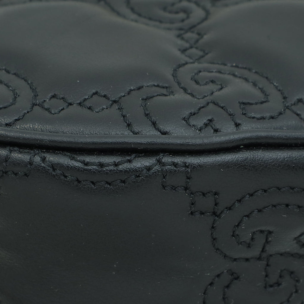Gucci Black GG Matelasse Mini Hobo Bag