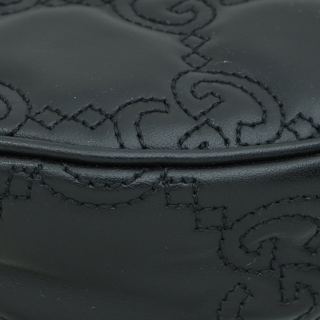 Gucci Black GG Matelasse Mini Hobo Bag