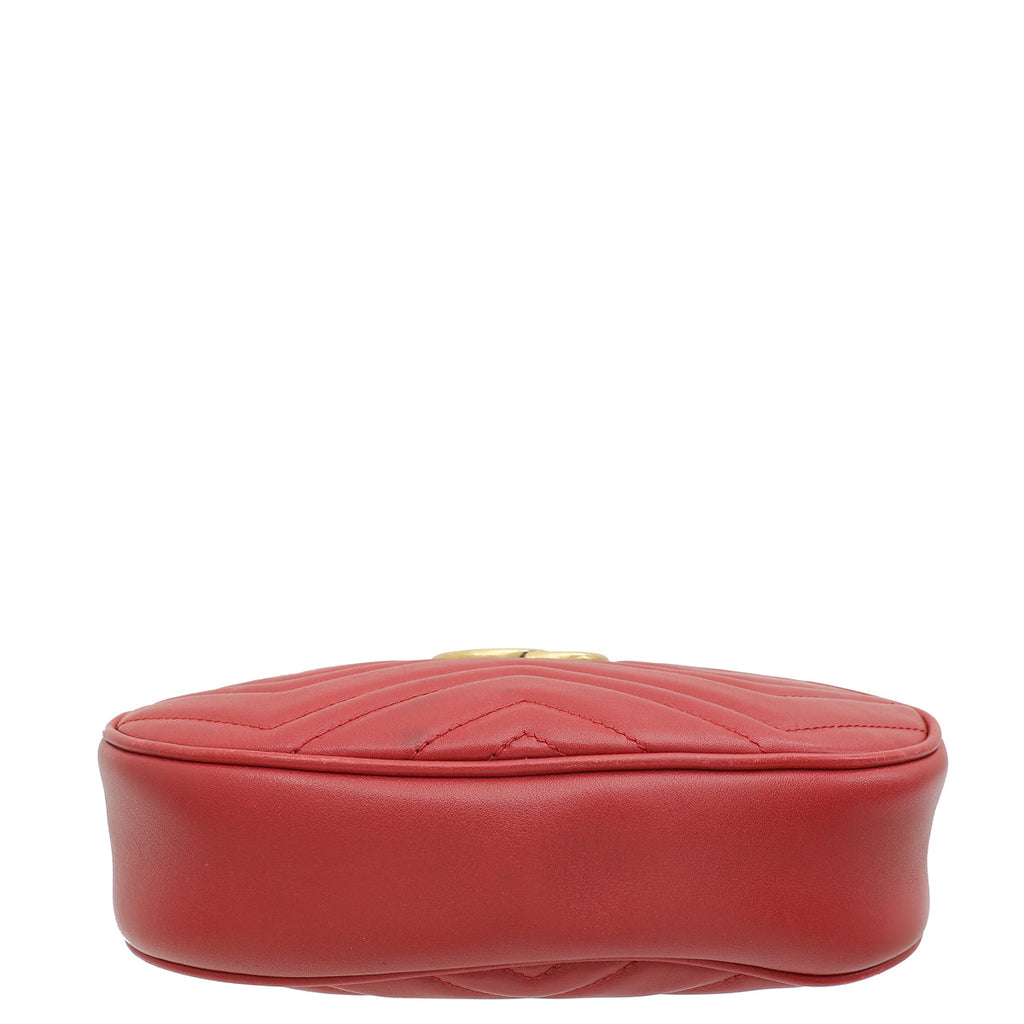 Gucci Red GG Marmont Small Belt Bag