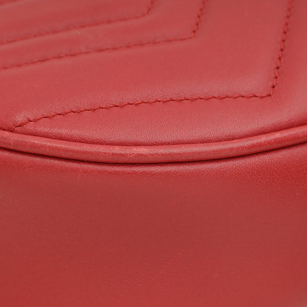 Gucci Red GG Marmont Small Belt Bag