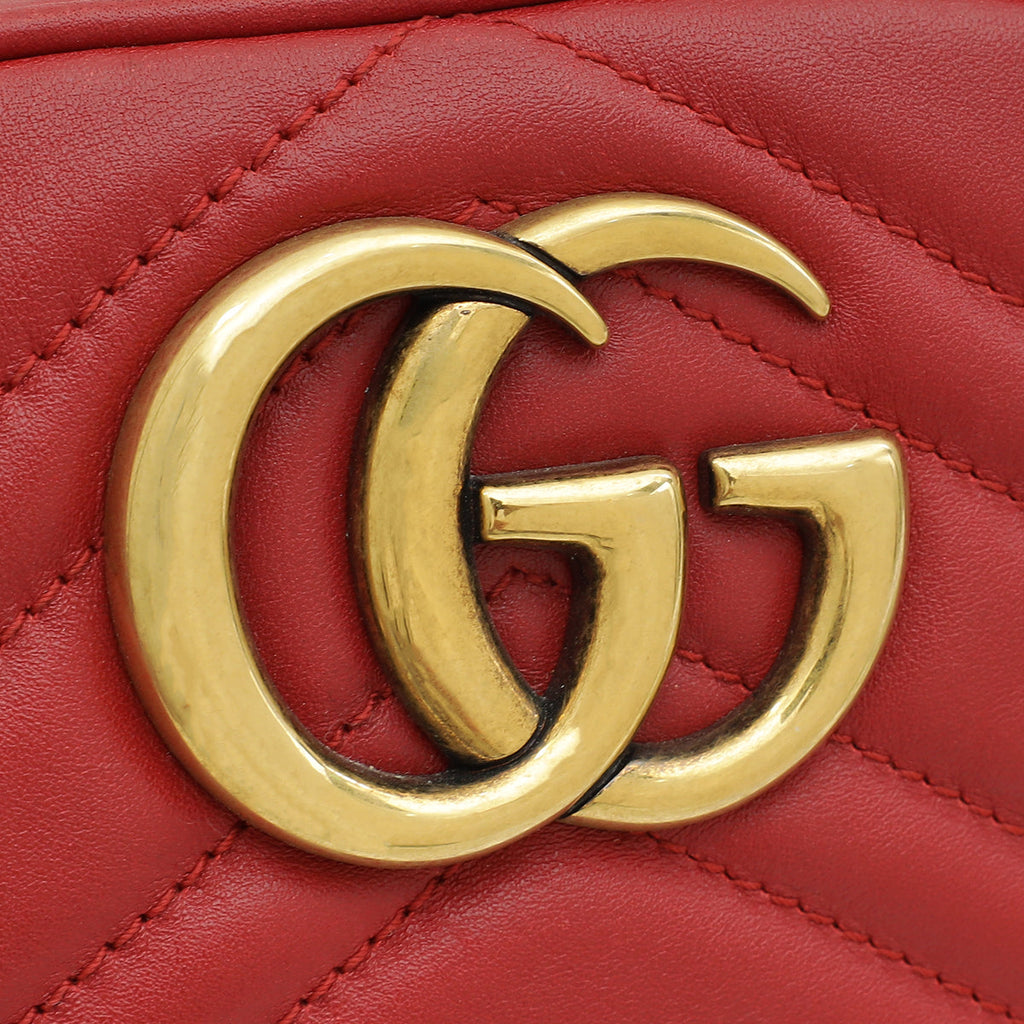 Gucci Red GG Marmont Small Belt Bag