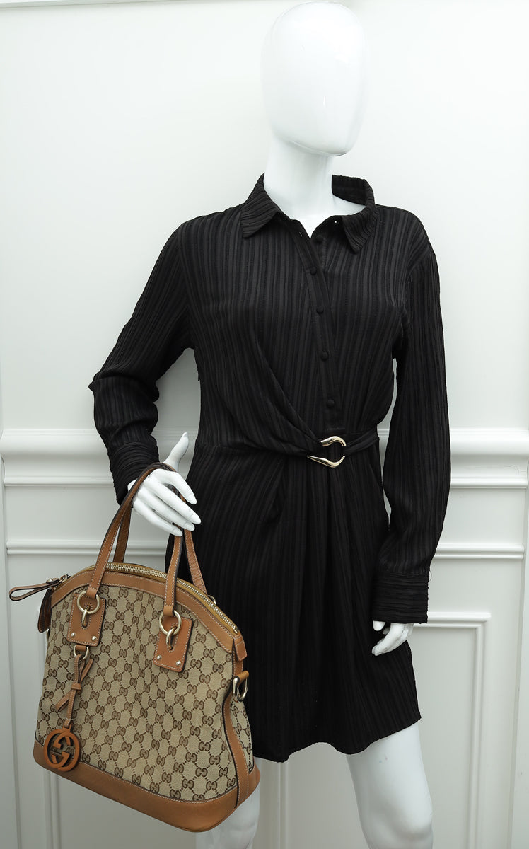 Gucci Bicolor GG Interlocking Dome Satchel Bag