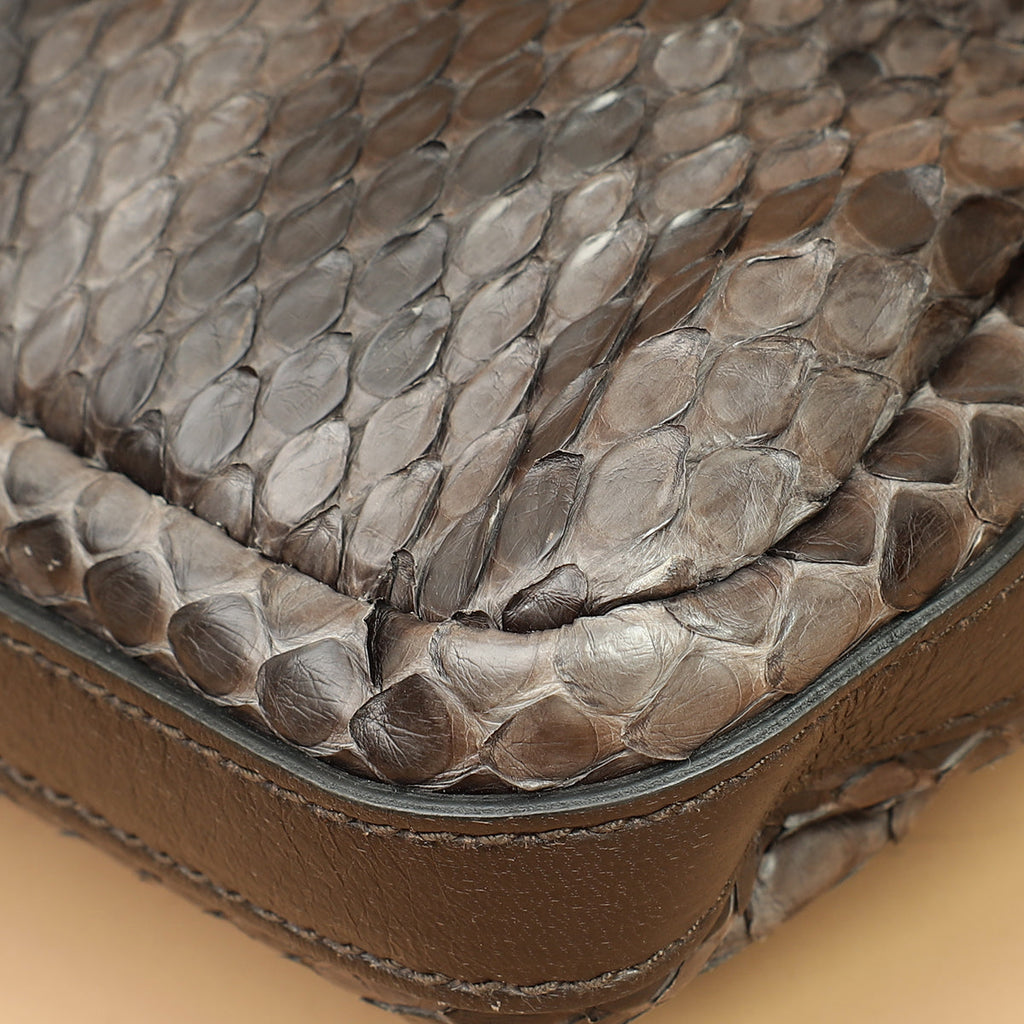 Gucci Dark Gray Croisette Bamboo Evening Bag