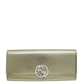 Gucci Metallic Bronze GG Crystal Broadway Clutch