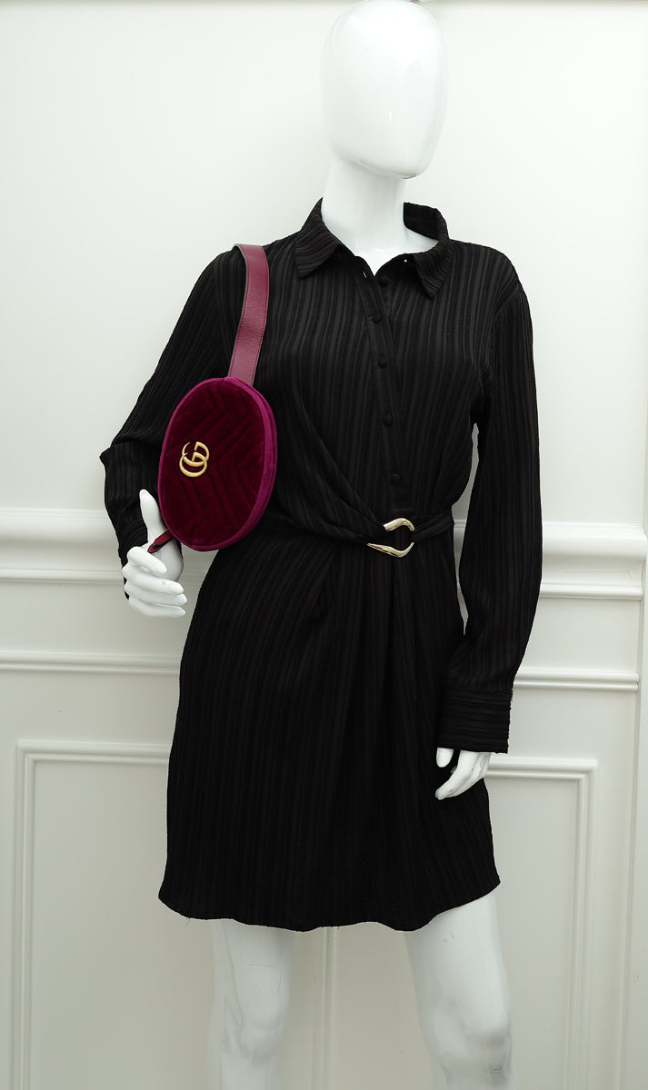 Gucci Violet GG Marmont Velvet Mini Belt Bag