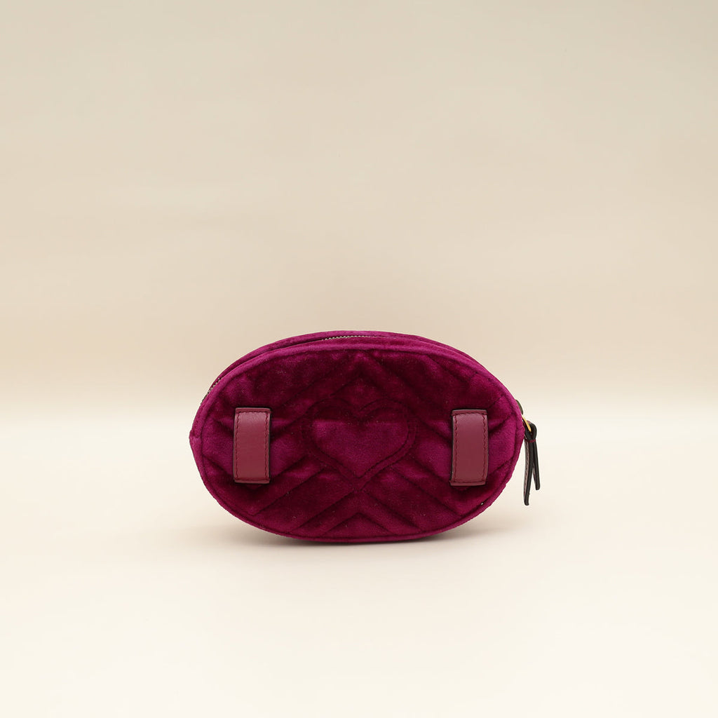 Gucci Violet GG Marmont Velvet Mini Belt Bag