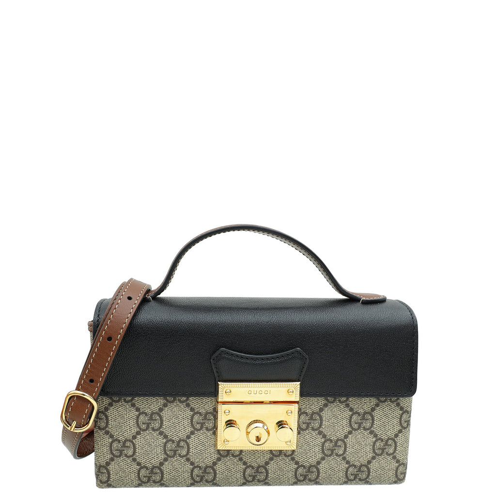 Gucci Bicolor GG Supreme Padlock Mini Bag