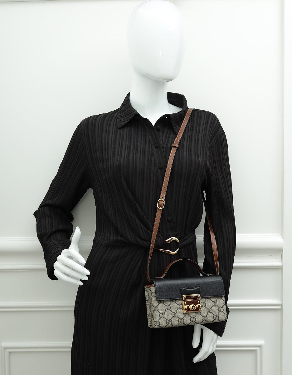 Gucci Bicolor GG Supreme Padlock Mini Bag