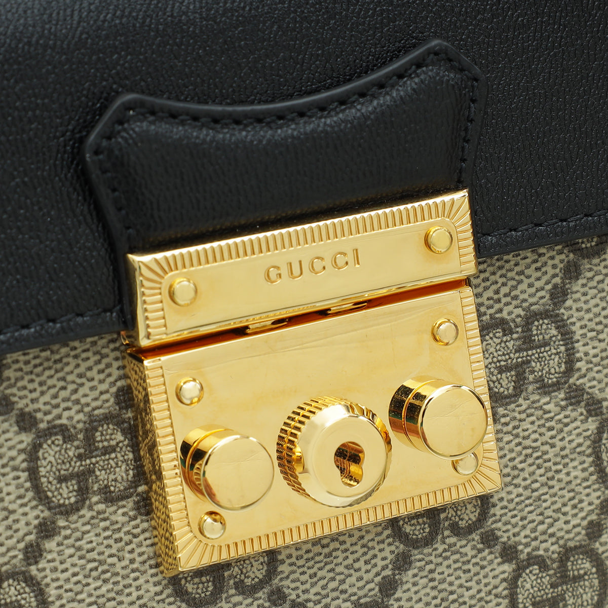 Gucci Bicolor GG Supreme Padlock Mini Bag