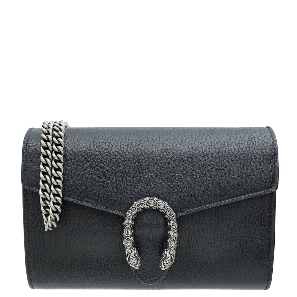 Gucci Black Crystal Dionysus Mini Chain Shoulder Bag