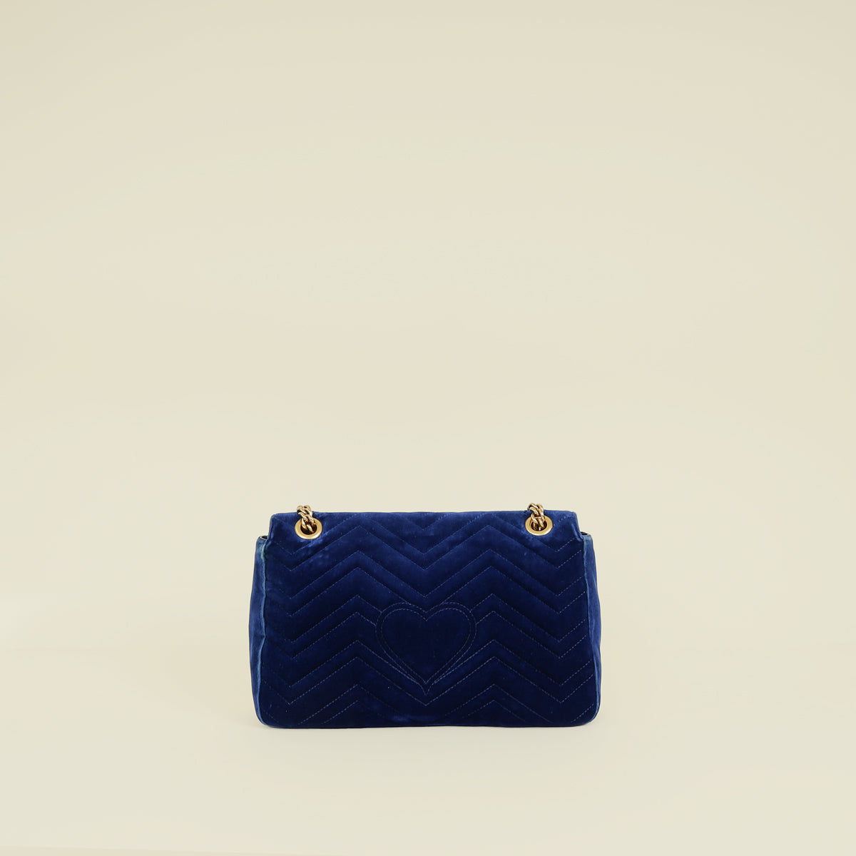 Gucci Dark Blue GG Marmont Velvet Large Shoulder Bag