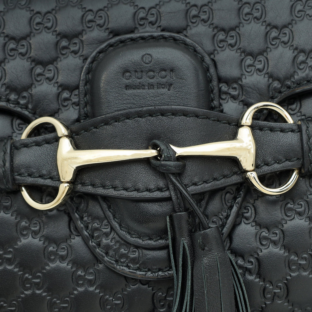 Gucci Black GG Microcannage Emily Mini Bag