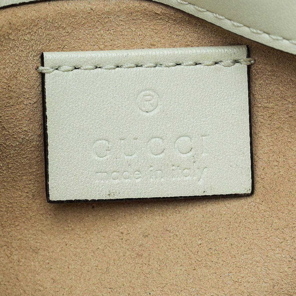 Gucci White GG Marmont Super Mini Bag