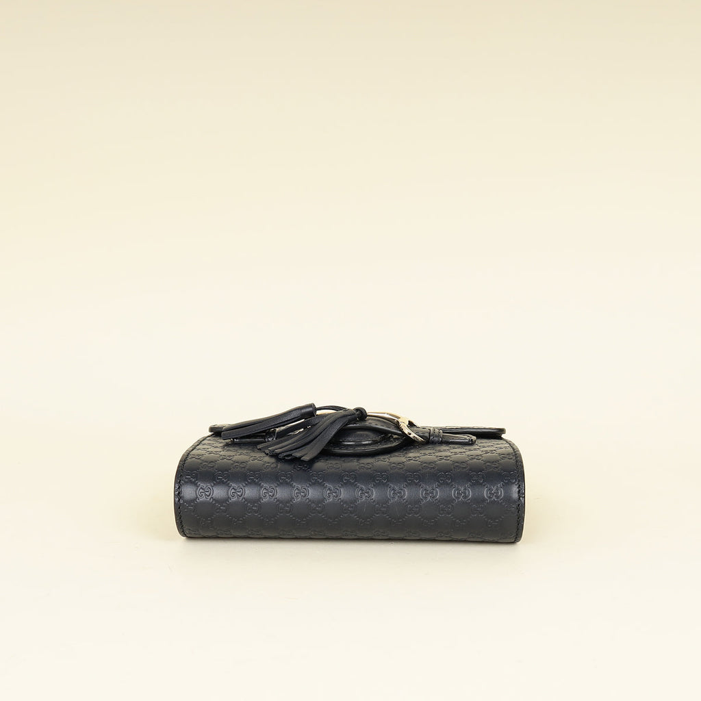 Gucci Navy Blue Guccissima Mini Emily Bag