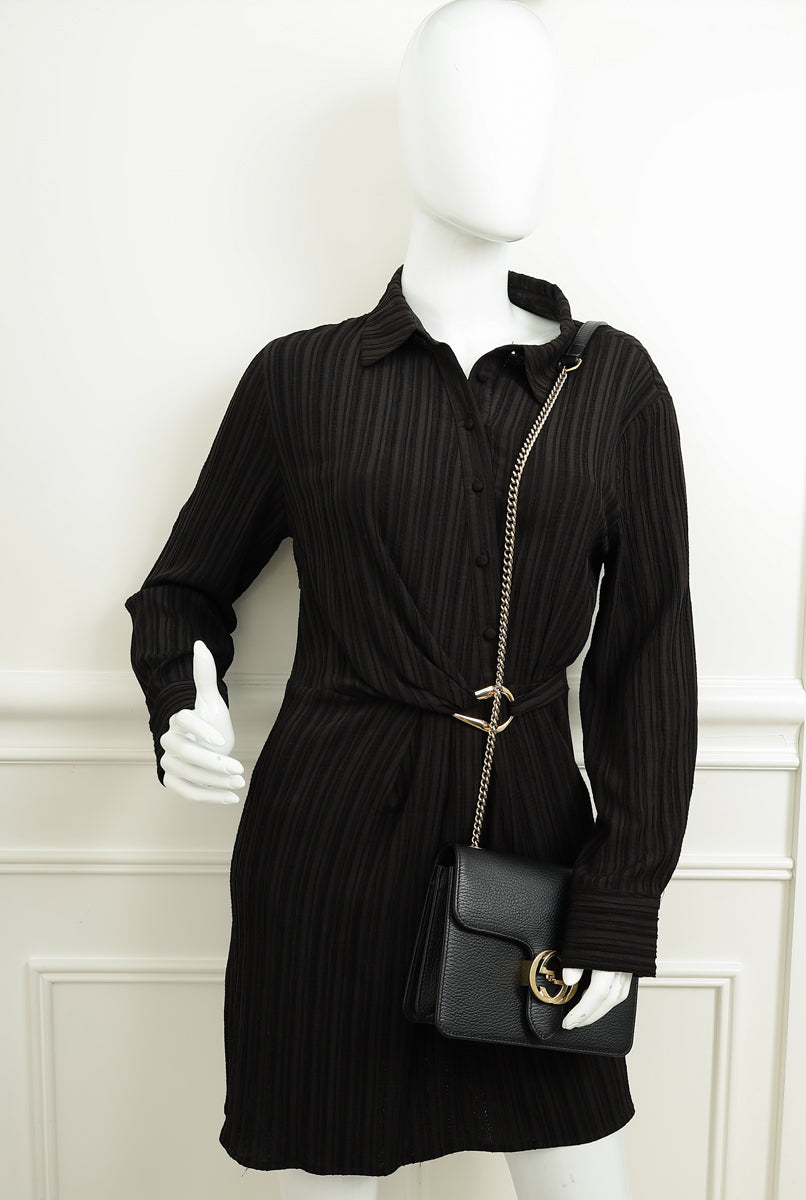Gucci Black Interlocking G Chain Bag