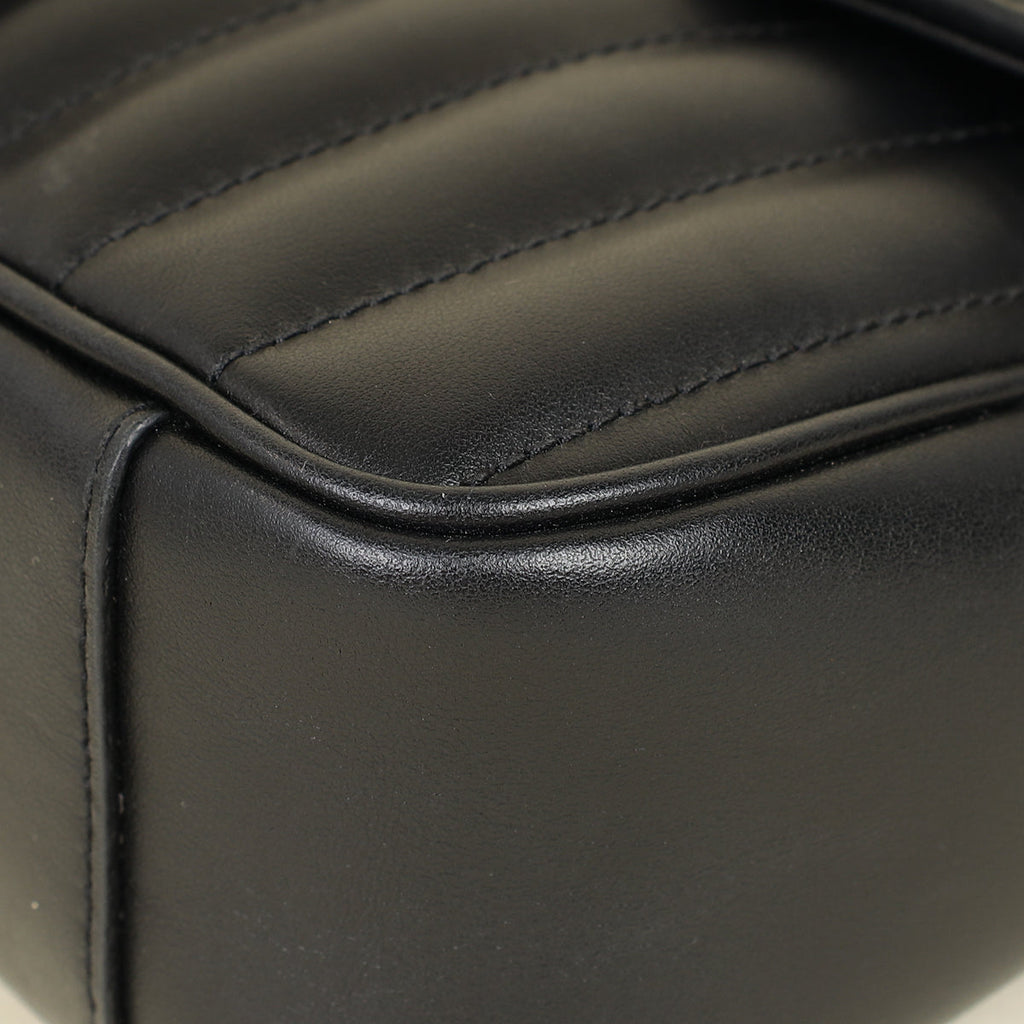 Gucci Black Mix Quilt GG Marmont Medium Shoulder Bag