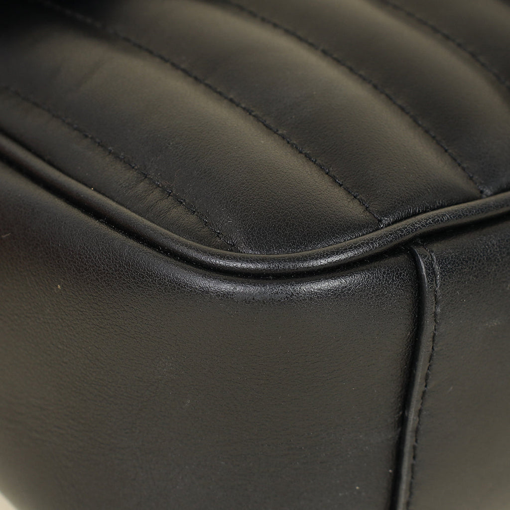 Gucci Black Mix Quilt GG Marmont Medium Shoulder Bag