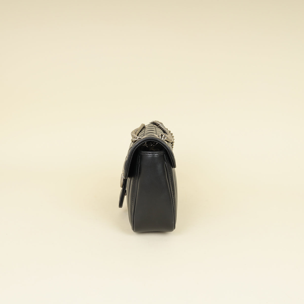 Gucci Black Mix Quilt GG Marmont Medium Shoulder Bag