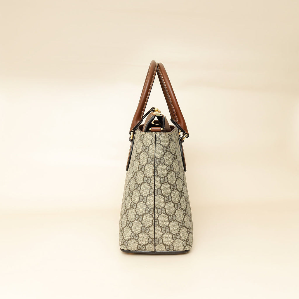 Gucci Bicolor GG Supreme Handles Tote Bag