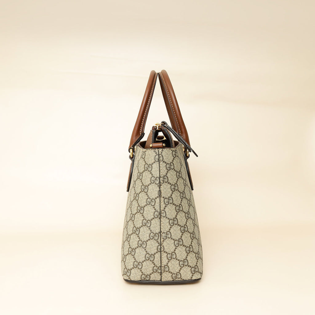 Gucci Bicolor GG Supreme Handles Tote Bag