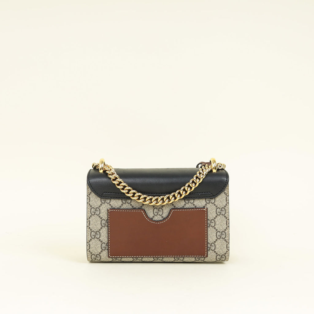 Gucci Bicolor GG Supreme Padlock Small Shoulder Bag