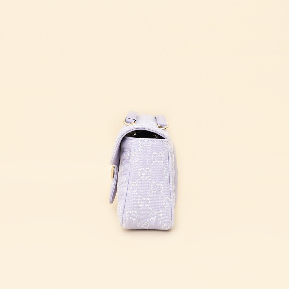 Gucci Lilac GG Denim GG Marmont Medium Shoulder Bag