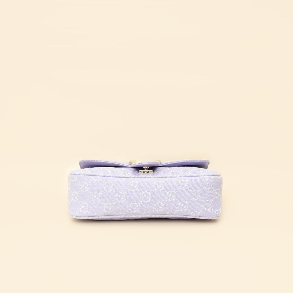 Gucci Lilac GG Denim GG Marmont Medium Shoulder Bag