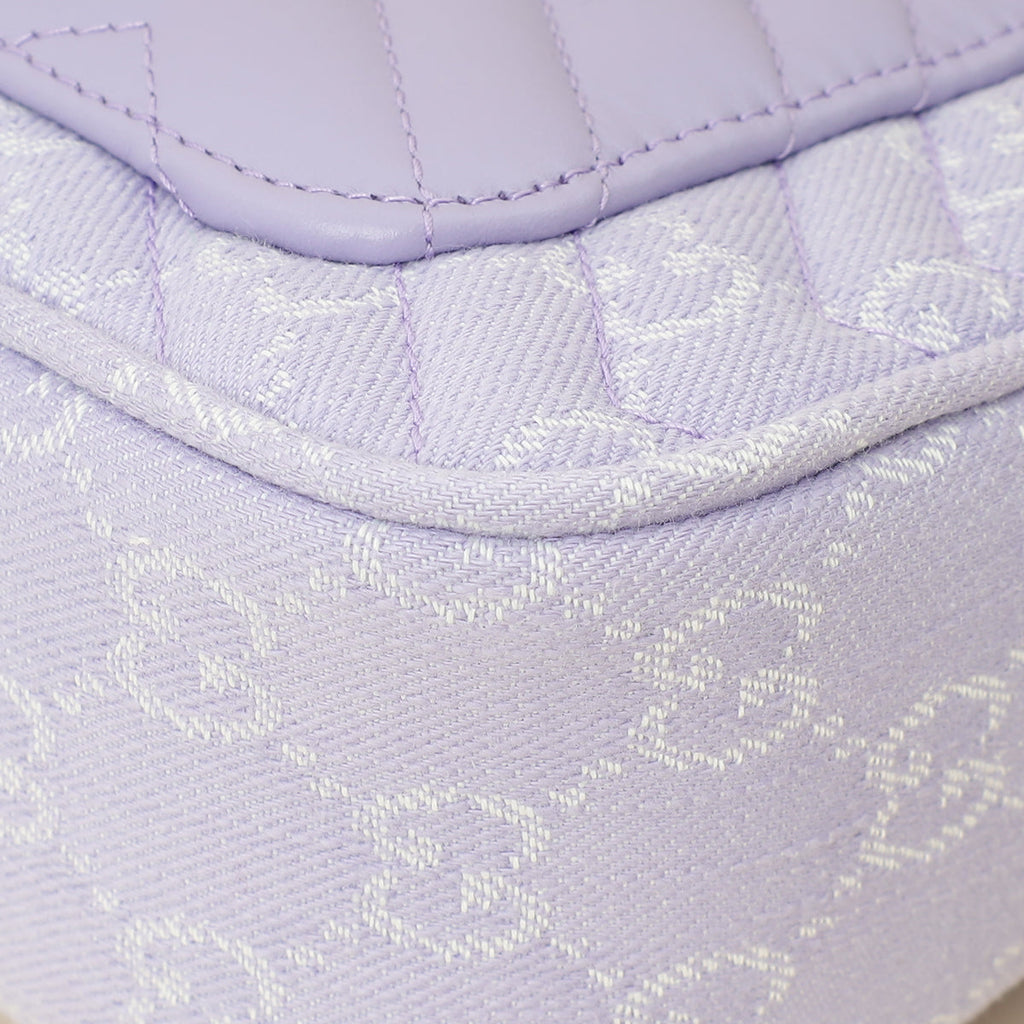 Gucci Lilac GG Denim GG Marmont Medium Shoulder Bag