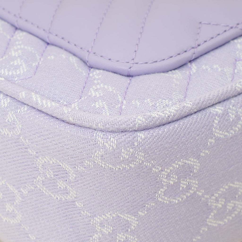Gucci Lilac GG Denim GG Marmont Medium Shoulder Bag