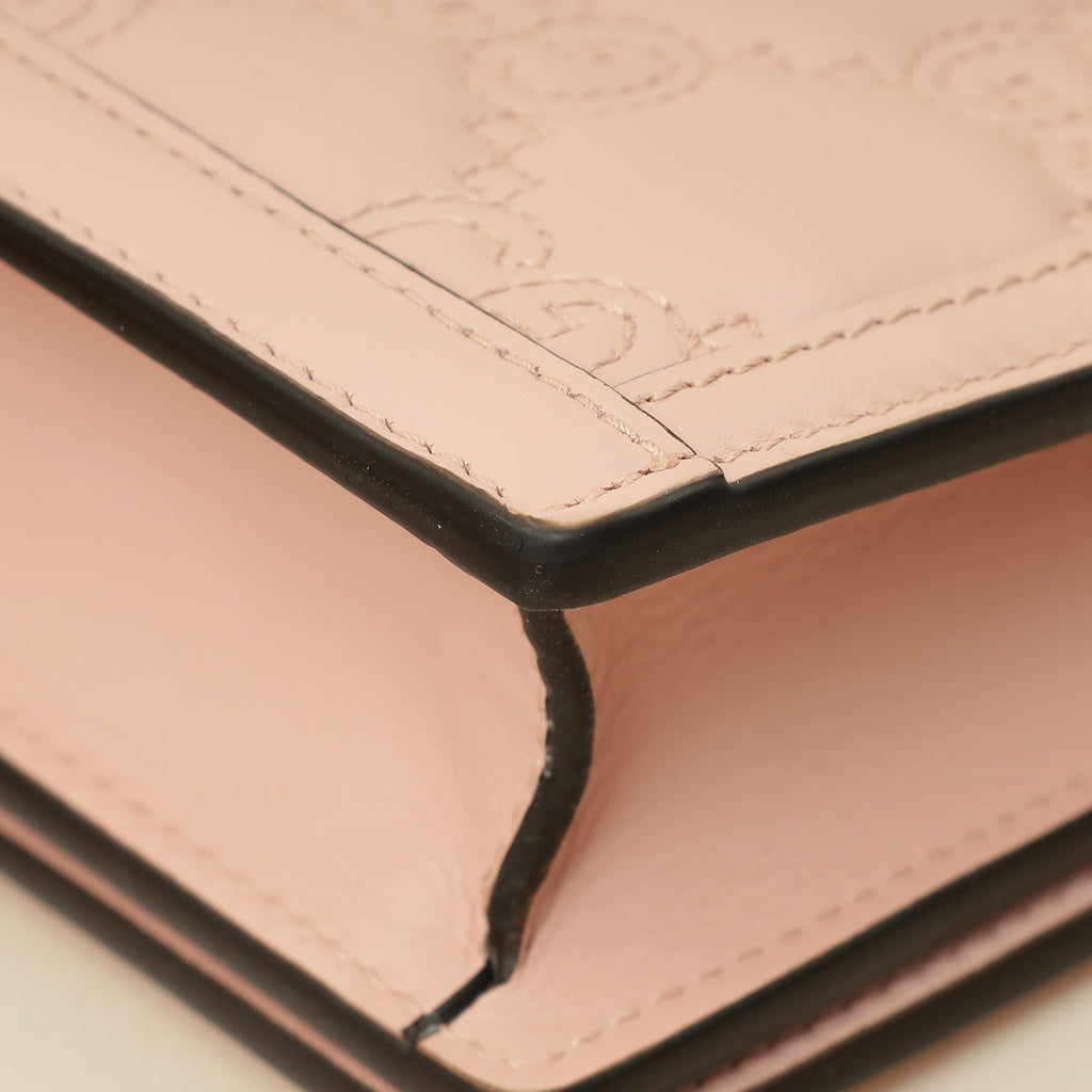 Gucci Light Pink GG Matelasse Wallet on Chain