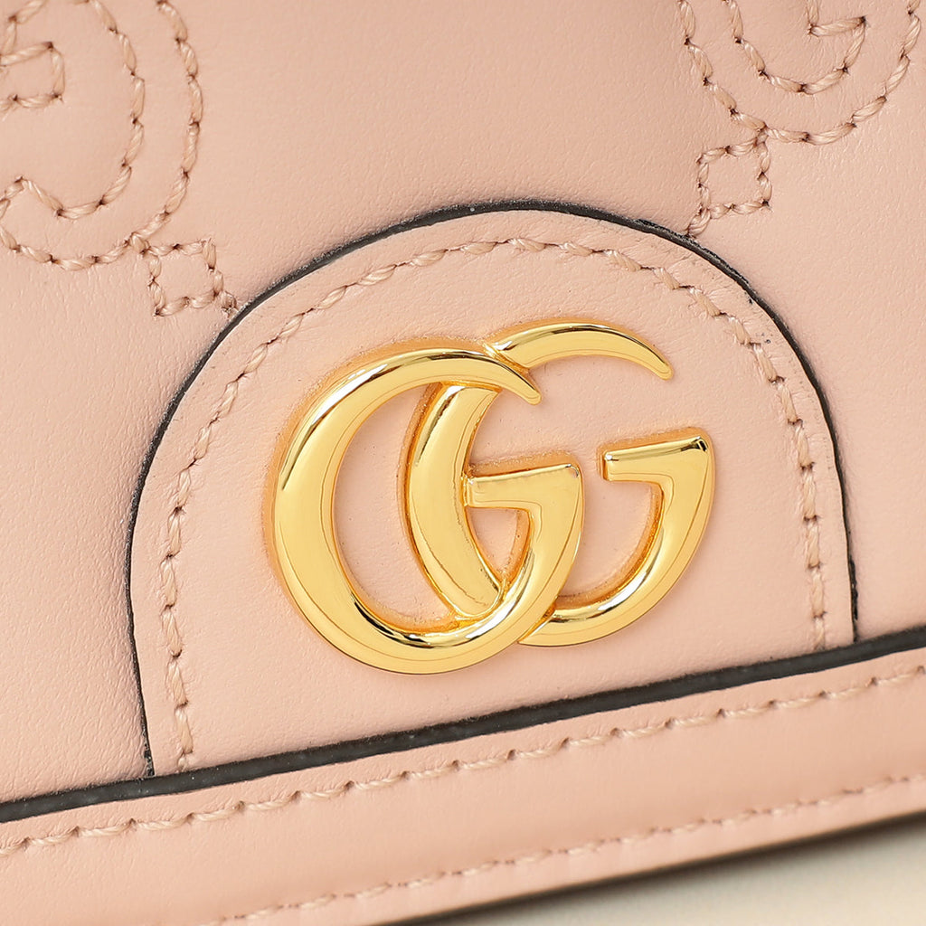 Gucci Light Pink GG Matelasse Wallet on Chain