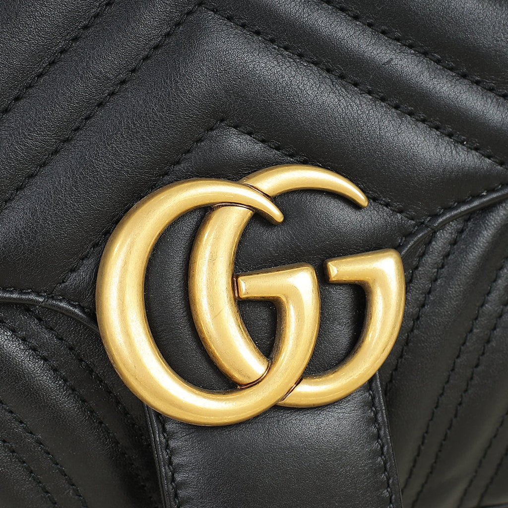 Gucci Black GG Marmont Medium Shoulder Bag