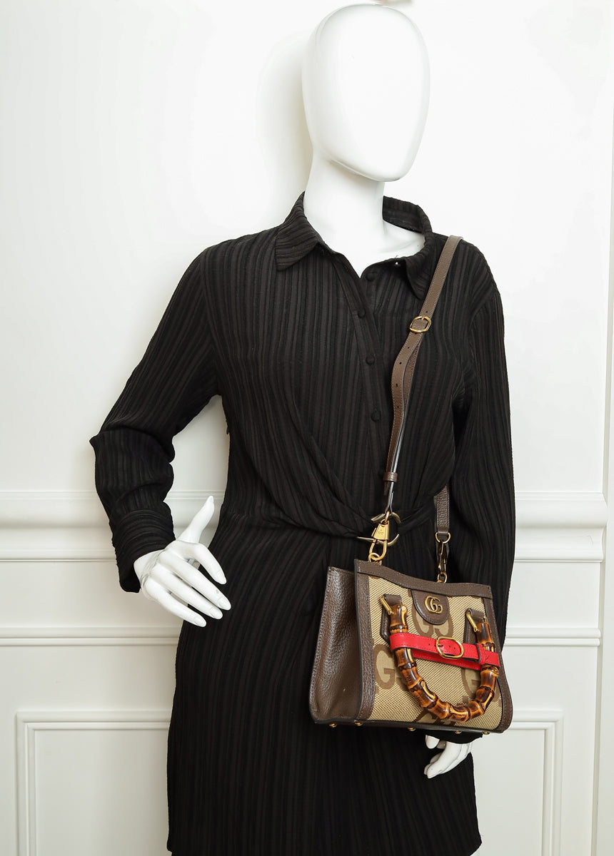 Gucci Bicolor Jumbo GG Mini Diana Tote Bag